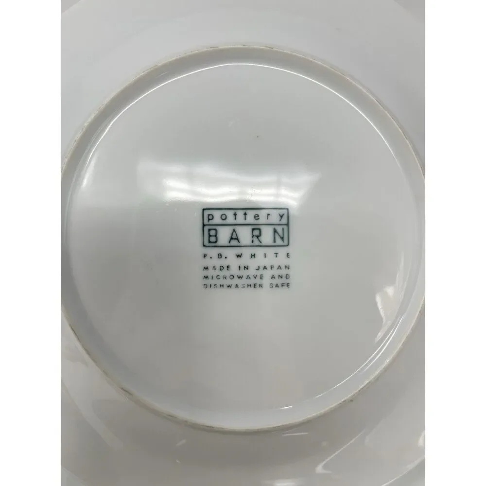 Pottery Barn PB White Porcelain Salad Plate 8.25” Diameter Japan